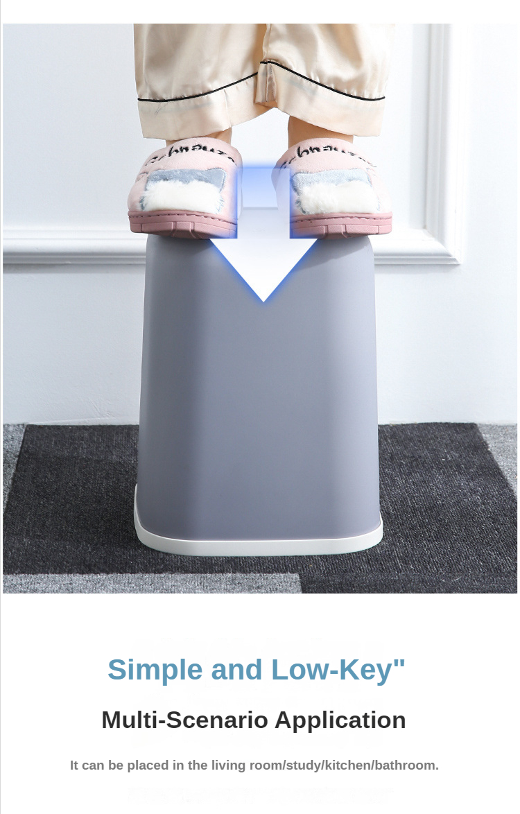 NW 1776 Plastic Trash Can With Pressure Ring, Square Garbage Can