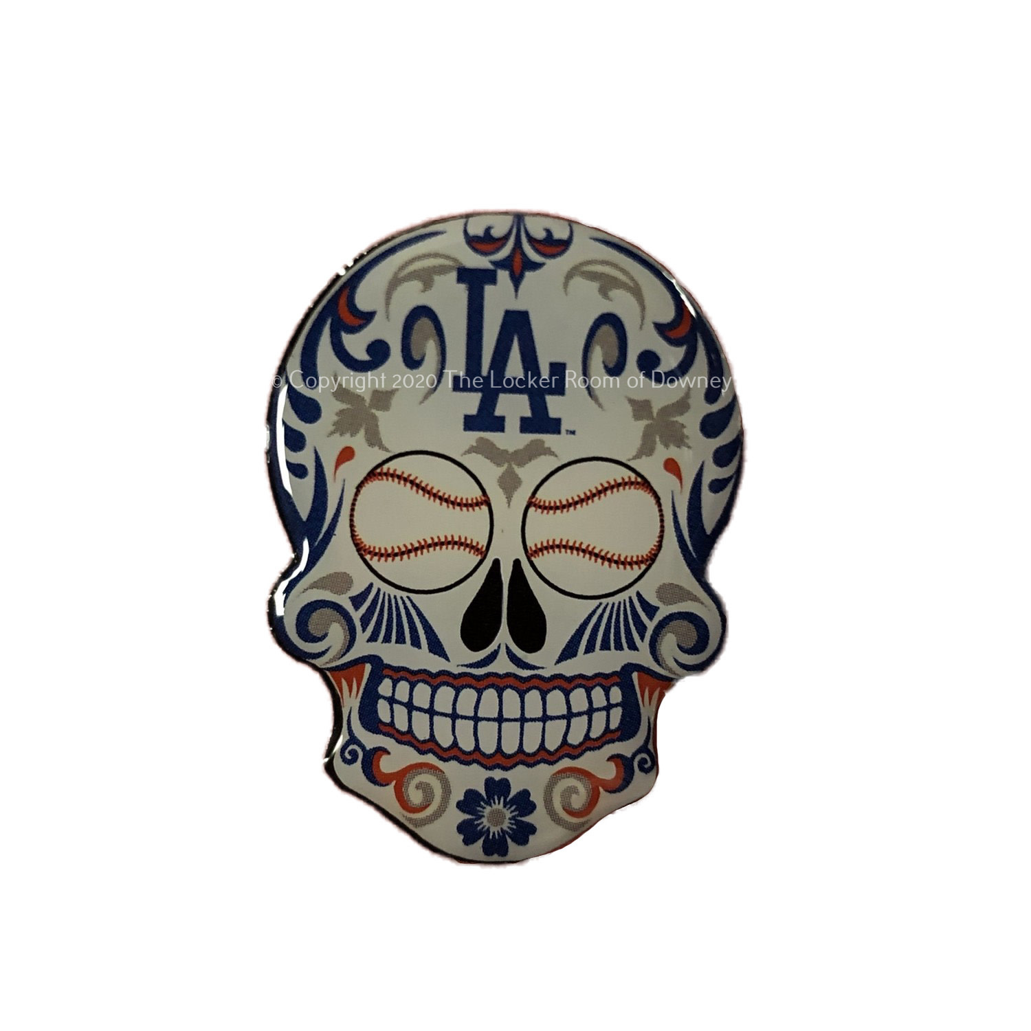 Sugar Skull Pin MLB Dodgers The Locker Room of Downey