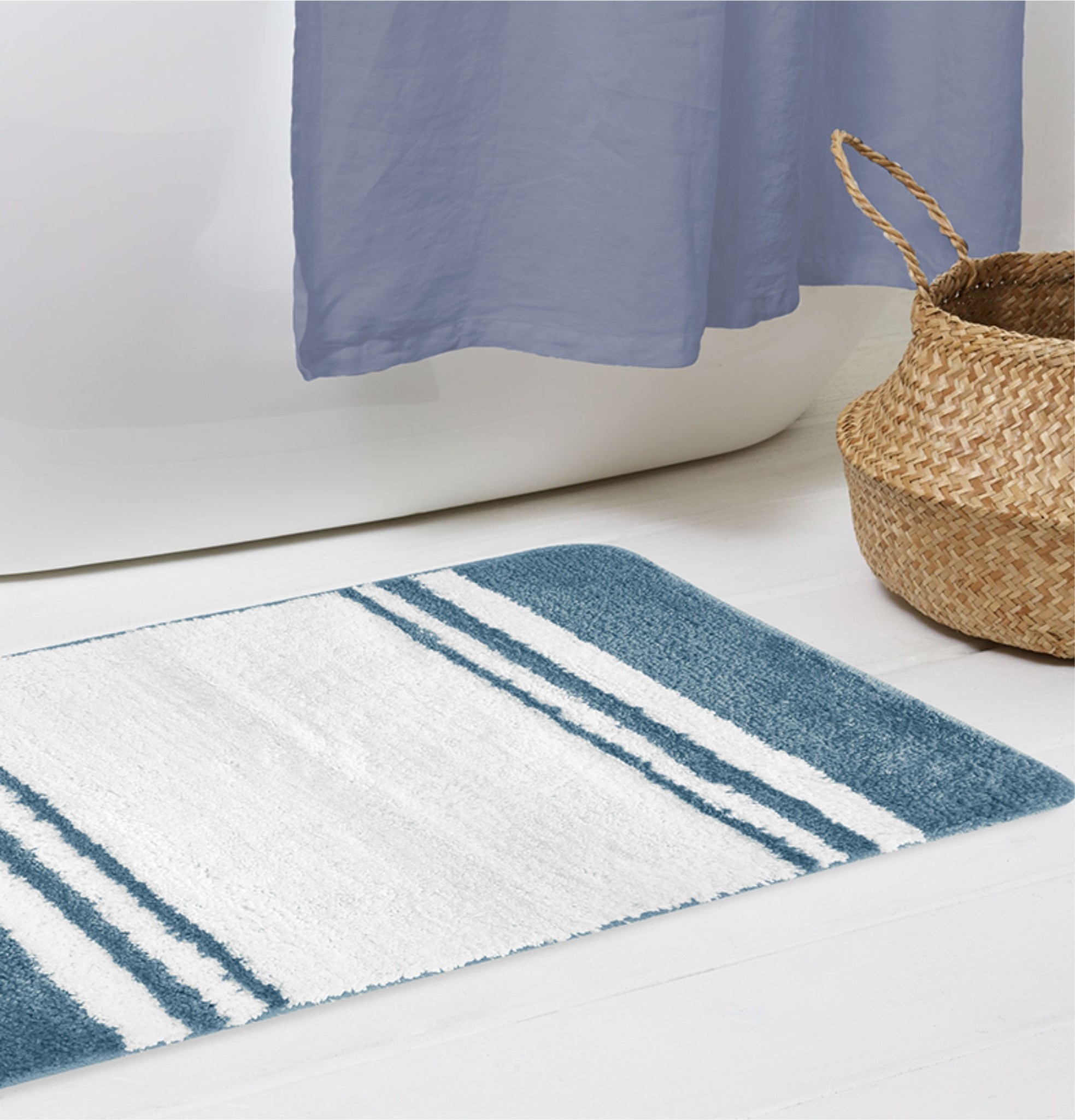 ALENA STRIPE BATH MAT AST 20X37" (MP12) Oxford Mills Home Fashion