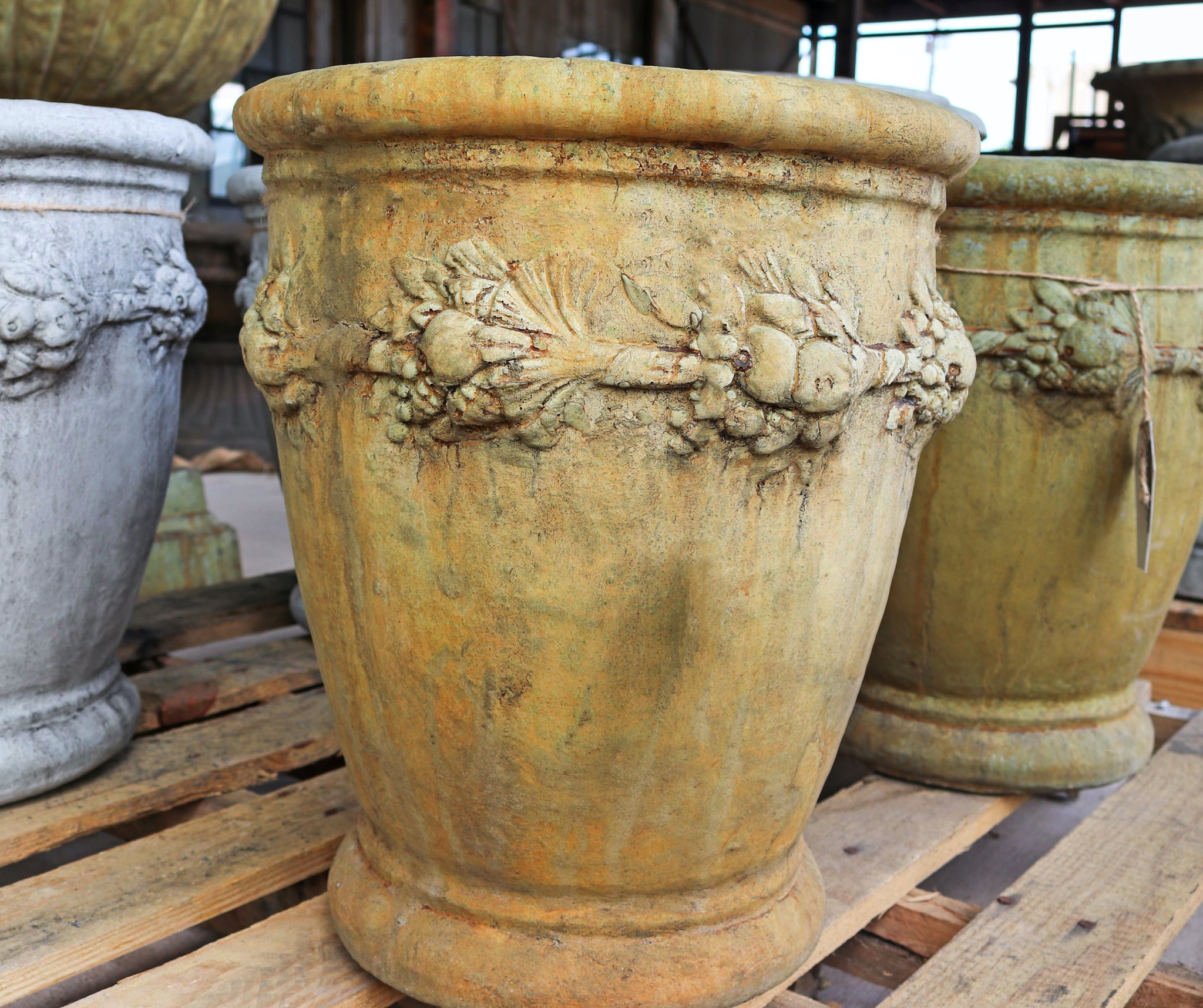 Ancient Aged Large Cherry Planter Dead People's Stuff "Architectural