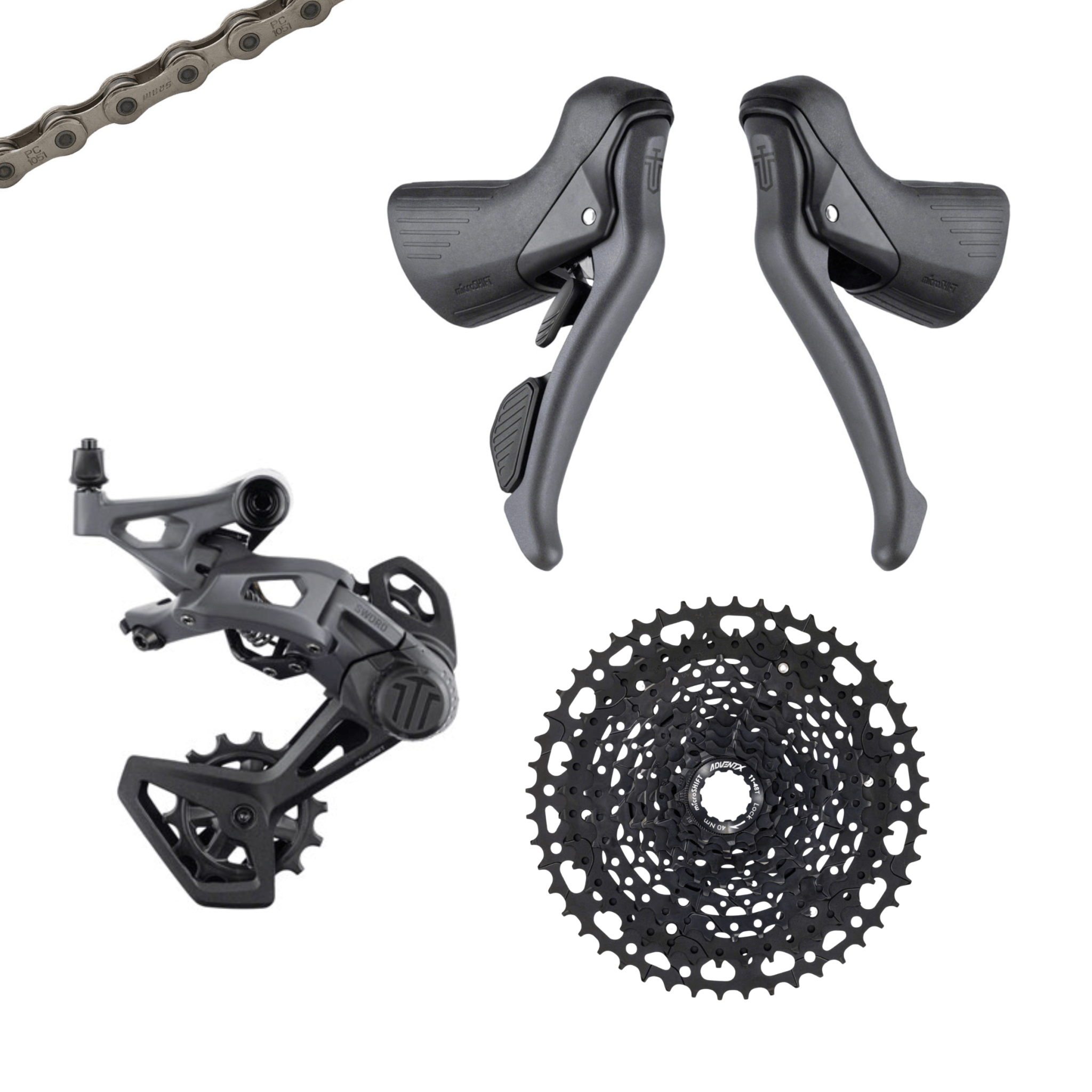 C MicroShift Sword Drivetrain Kit Includes Shifter Set, 1x