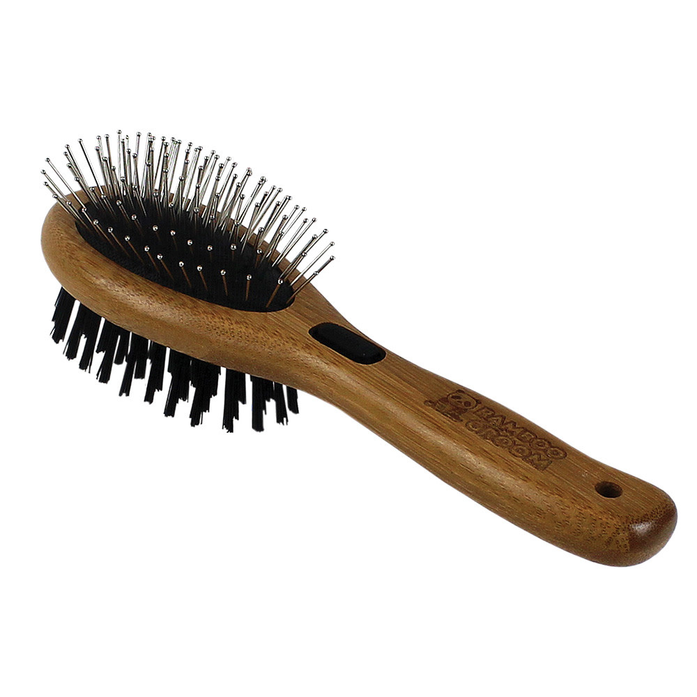 Bamboo Groom Bamboo Groom Combo Brush with Boar Bristles & Stainless