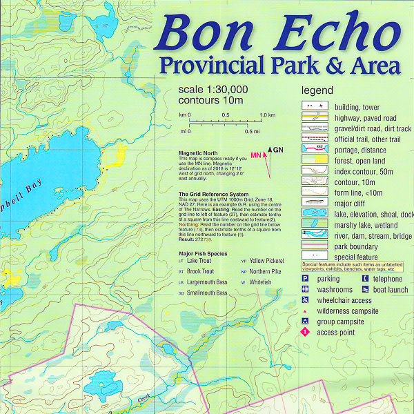 ADVENTURE MAP BON ECHO PROVINCIAL PARK AREA Algonquin Outfitters