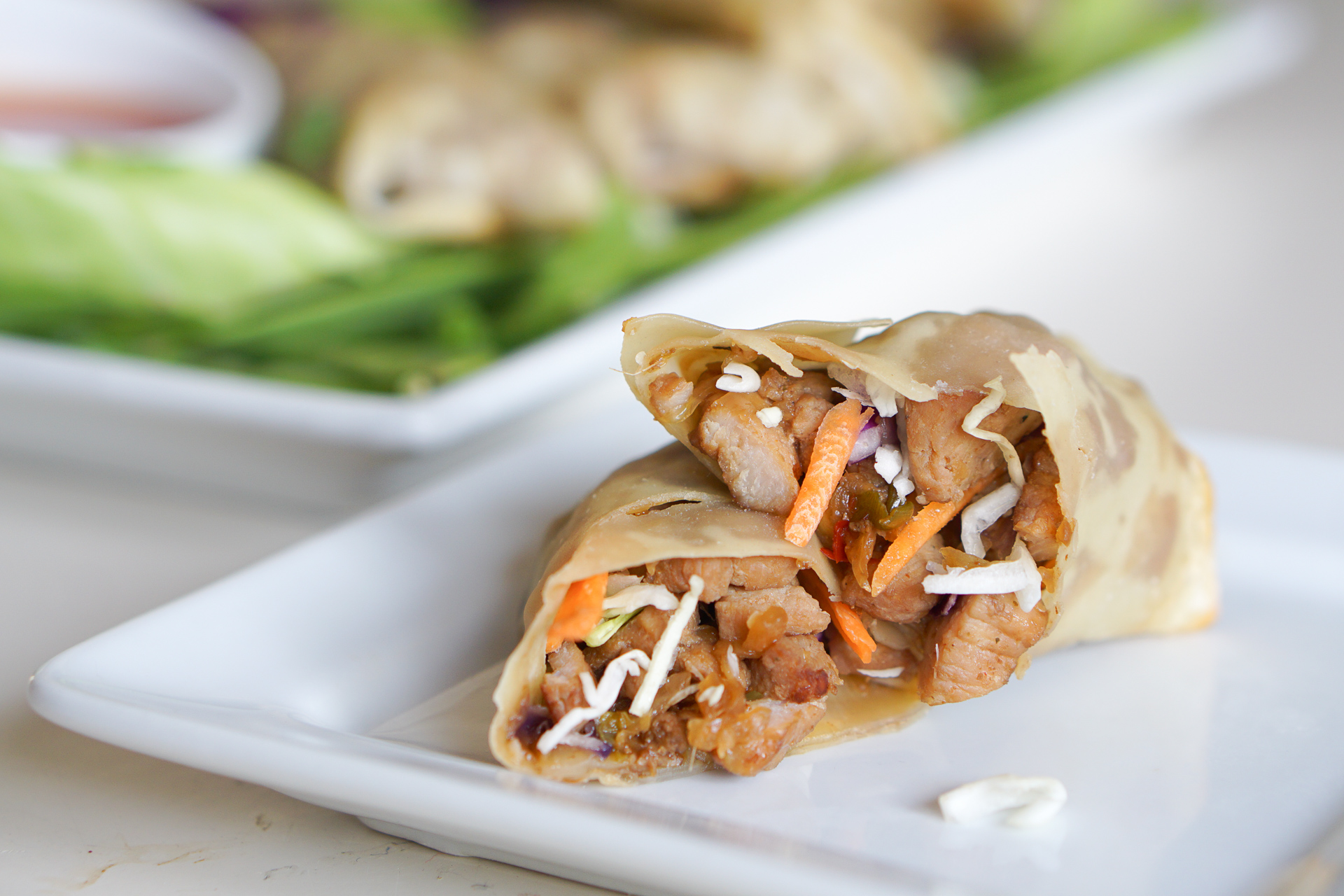 Crispy Pork and Vegetable Spring Rolls
