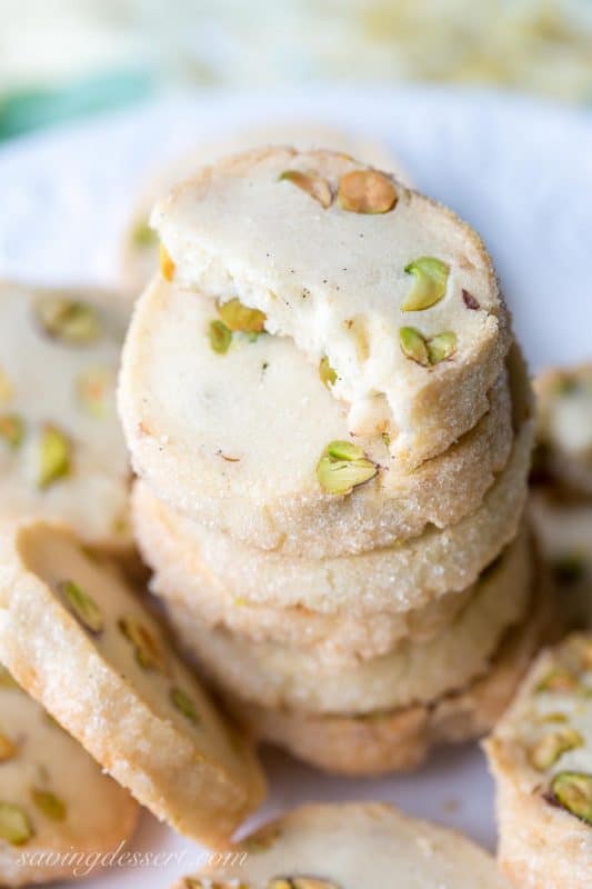 Pistachio Shortbread Cookies Saving Room for Dessert