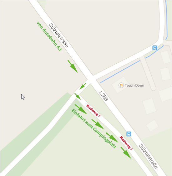 Dein Weg zum Campingplatz Camping im Sülztal in Lohmar bei Köln
