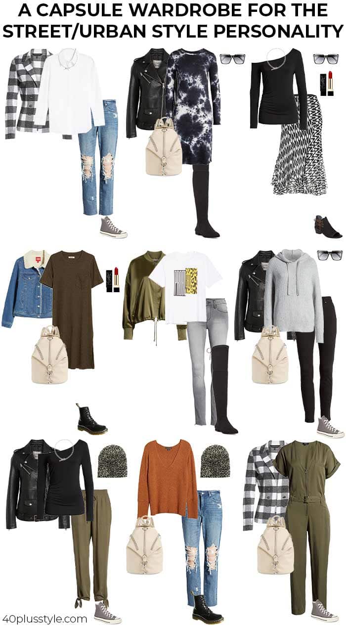 Urban style style guide and capsule wardrobe for urban style personality