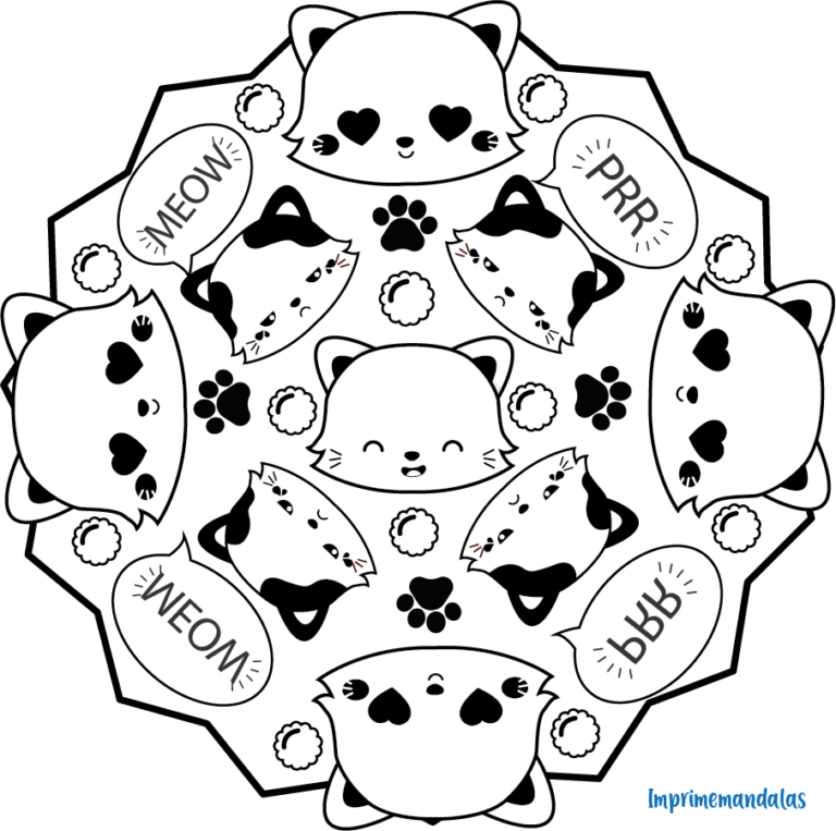 Mandala de Gatos • IMPRIME MANDALAS