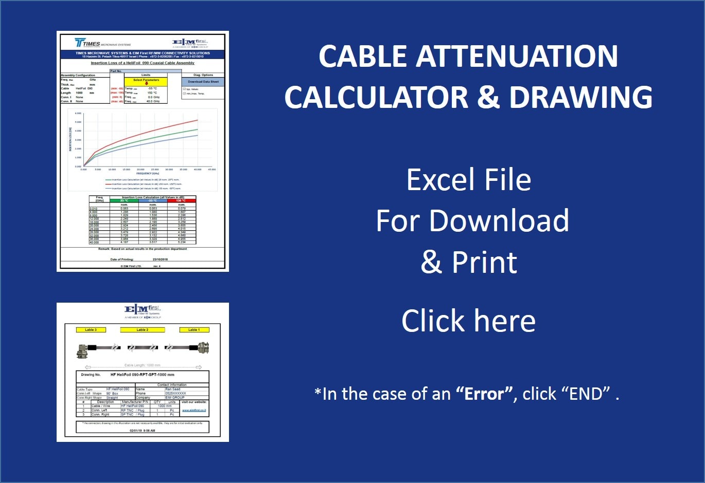RF and MICROWAVE CABLE ATTENUATION CALCULATOR