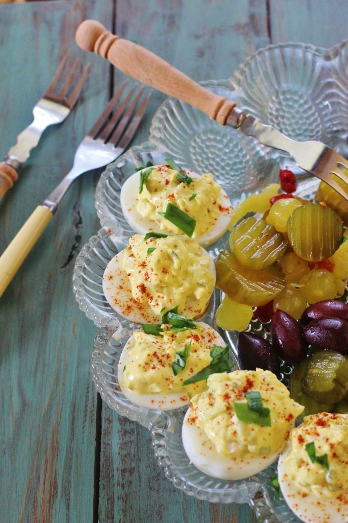 Southern Deviled Eggs Syrup and Biscuits