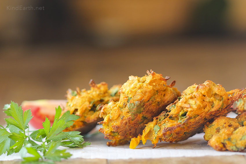 Baked Pakora Vegan Indian Food Kind Earth