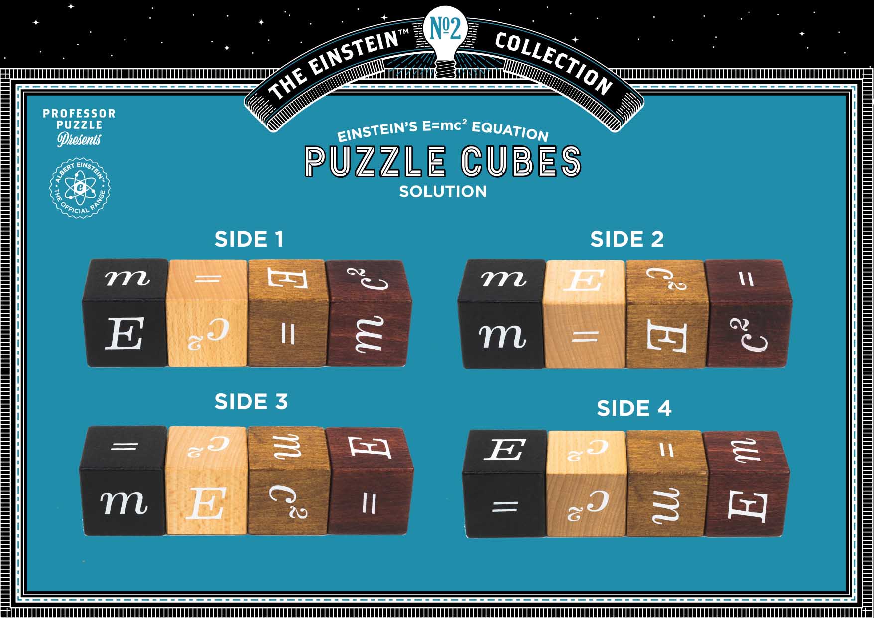 E=mc2 Puzzle Cubes Professor Puzzle