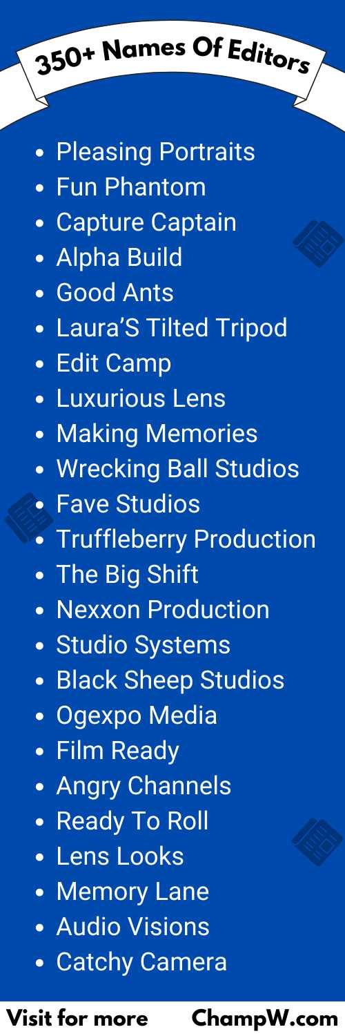 350+ Cool Names Of Editors Editing Business Names