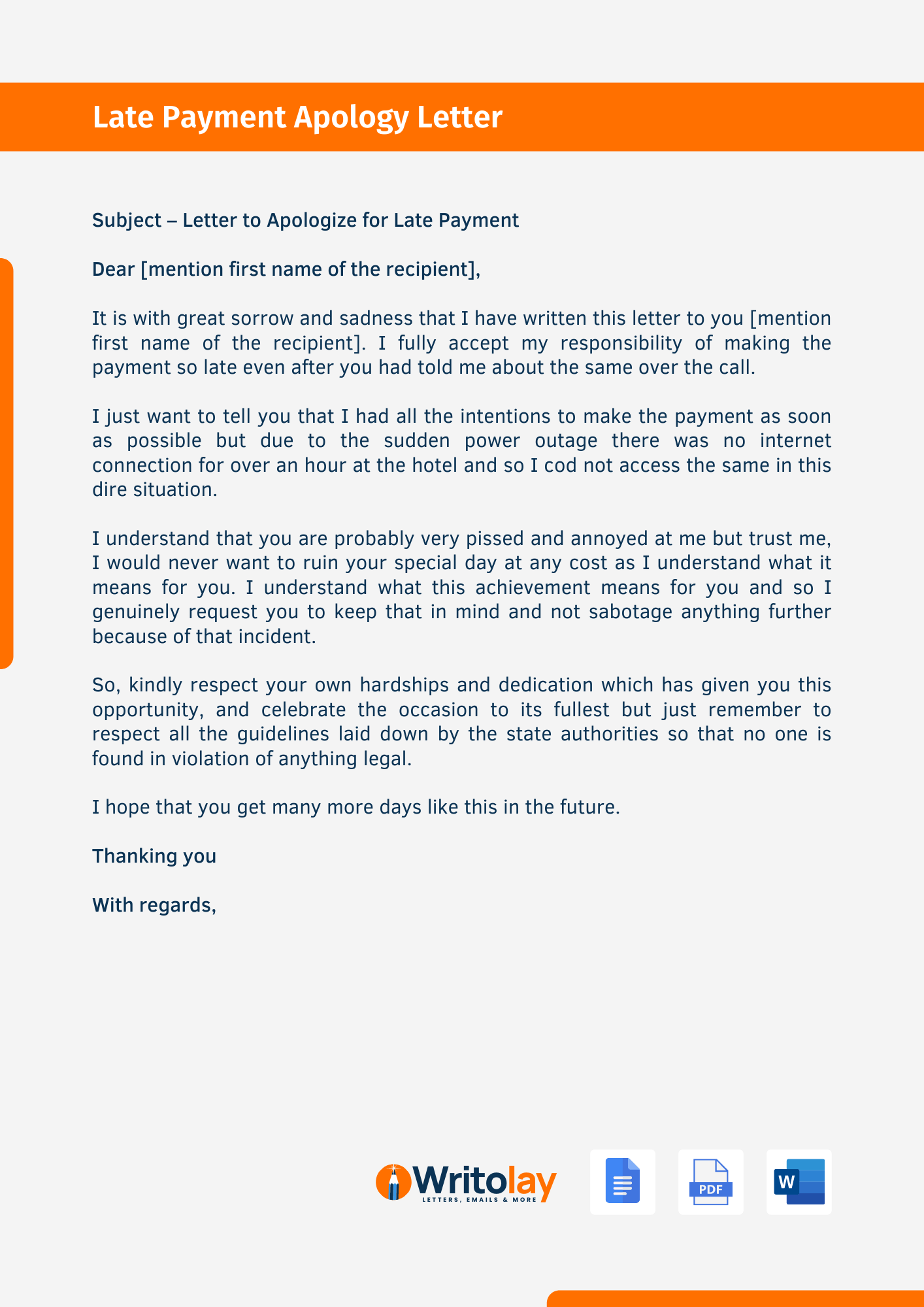 How do I apologize for a delayed payment? Leia aqui How do you