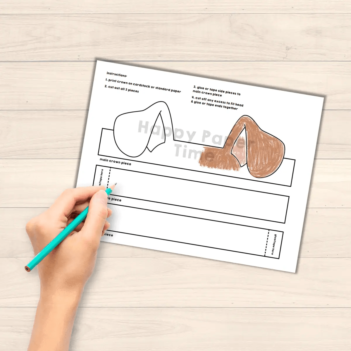 Dog Ears Crown Headband Printable Coloring Craft | Made By Teachers