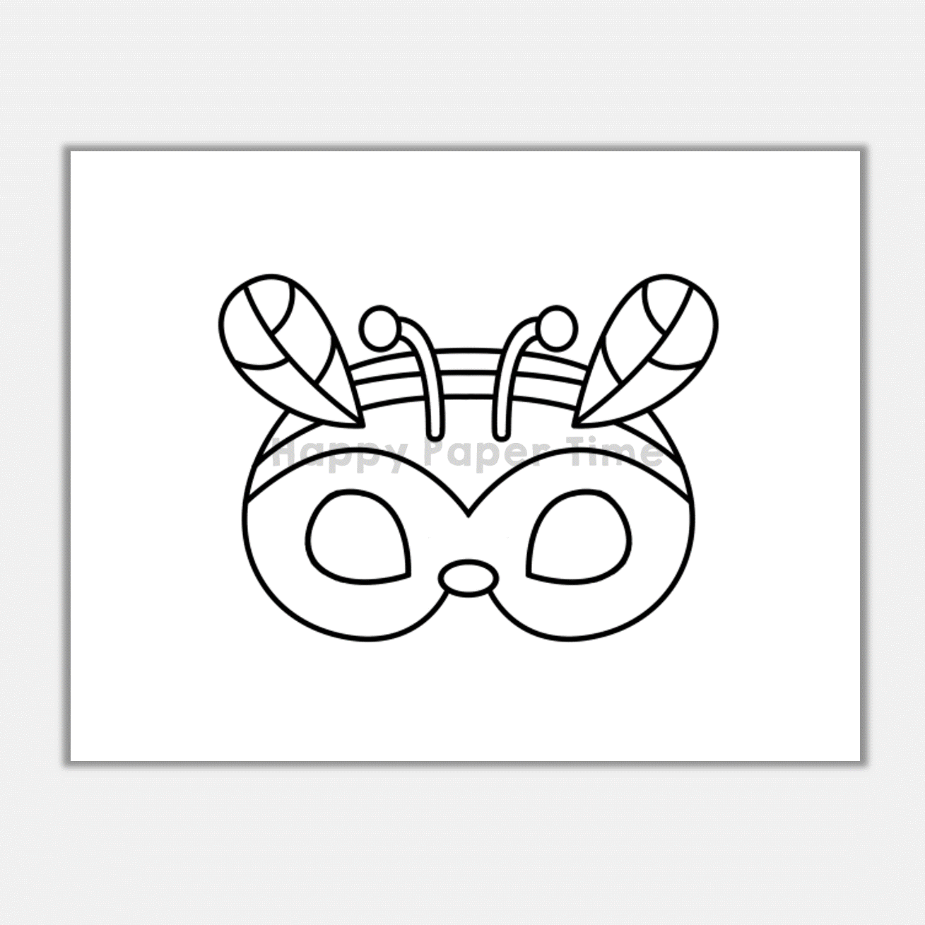 Bee Paper Masks Printable Insect Coloring Craft Activity Template