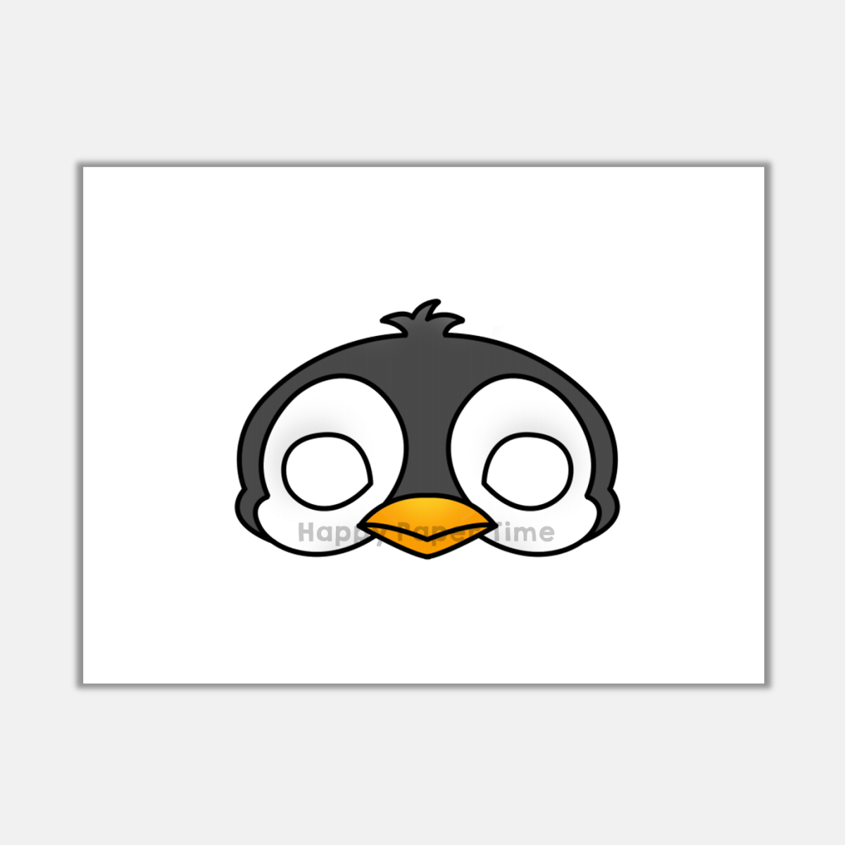 Penguin Paper Mask Printable Polar Animal Craft Activity Costume Made