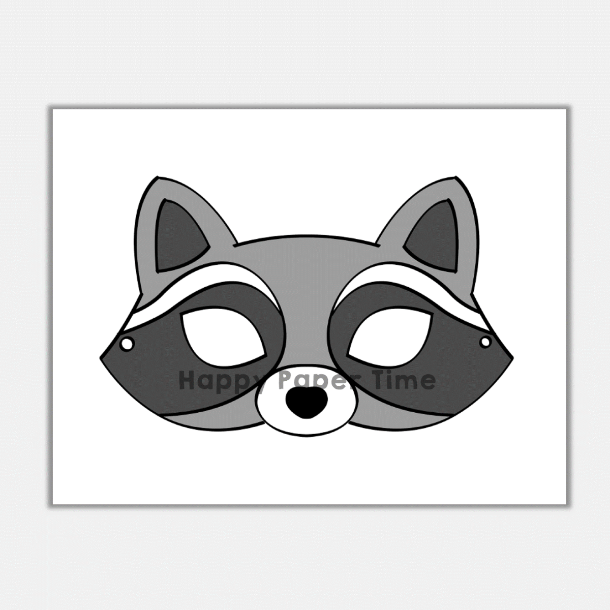 Raccoon Paper Mask Printable Woodland Forest Animal Costume Craft