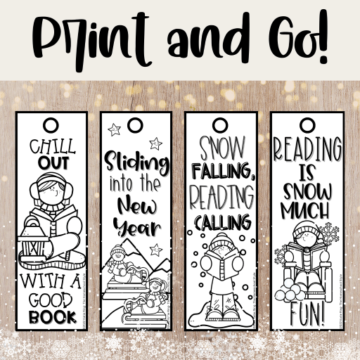 Winter Coloring Bookmarks Winter Student Gifts Bookmarks to Color