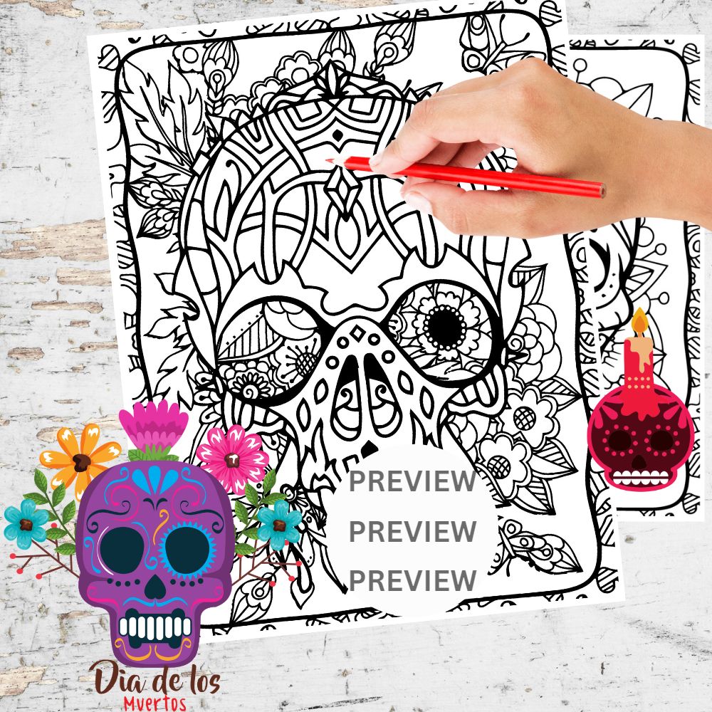 Cinco De Mayo Skull Coloring Pages