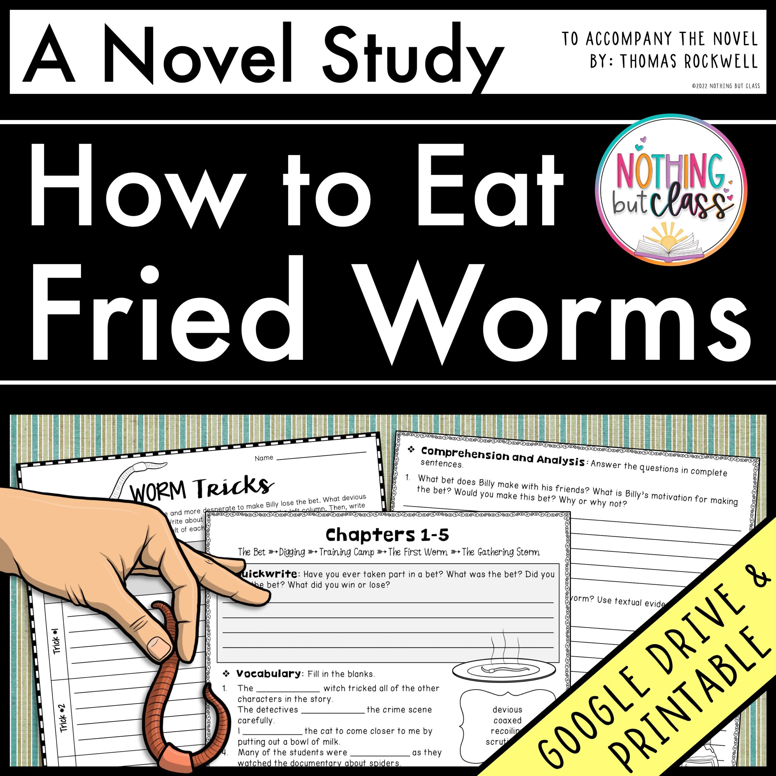 How to Eat Fried Worms Novel Study Unit Comprehension and Vocabulary