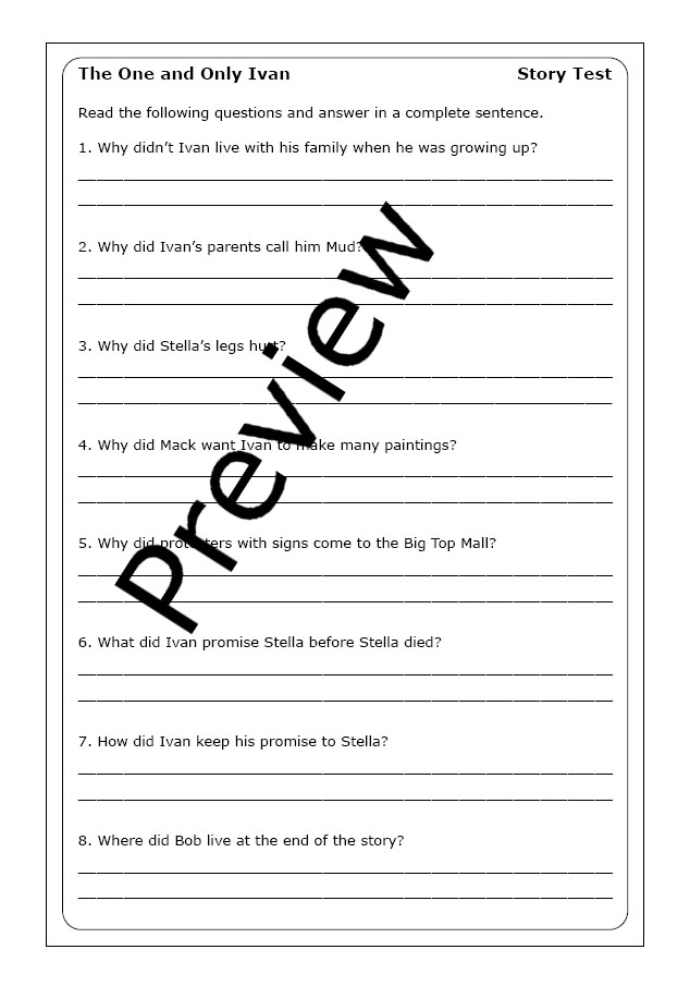 Katherine Applegate "The One and Only Ivan" worksheets Made By Teachers