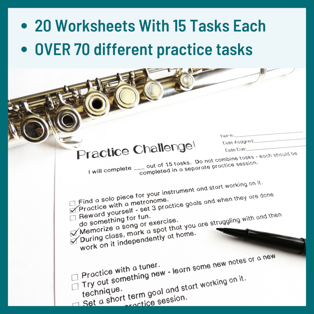 Music Practice Challenge Logs Practice Logs for Band Made By Teachers