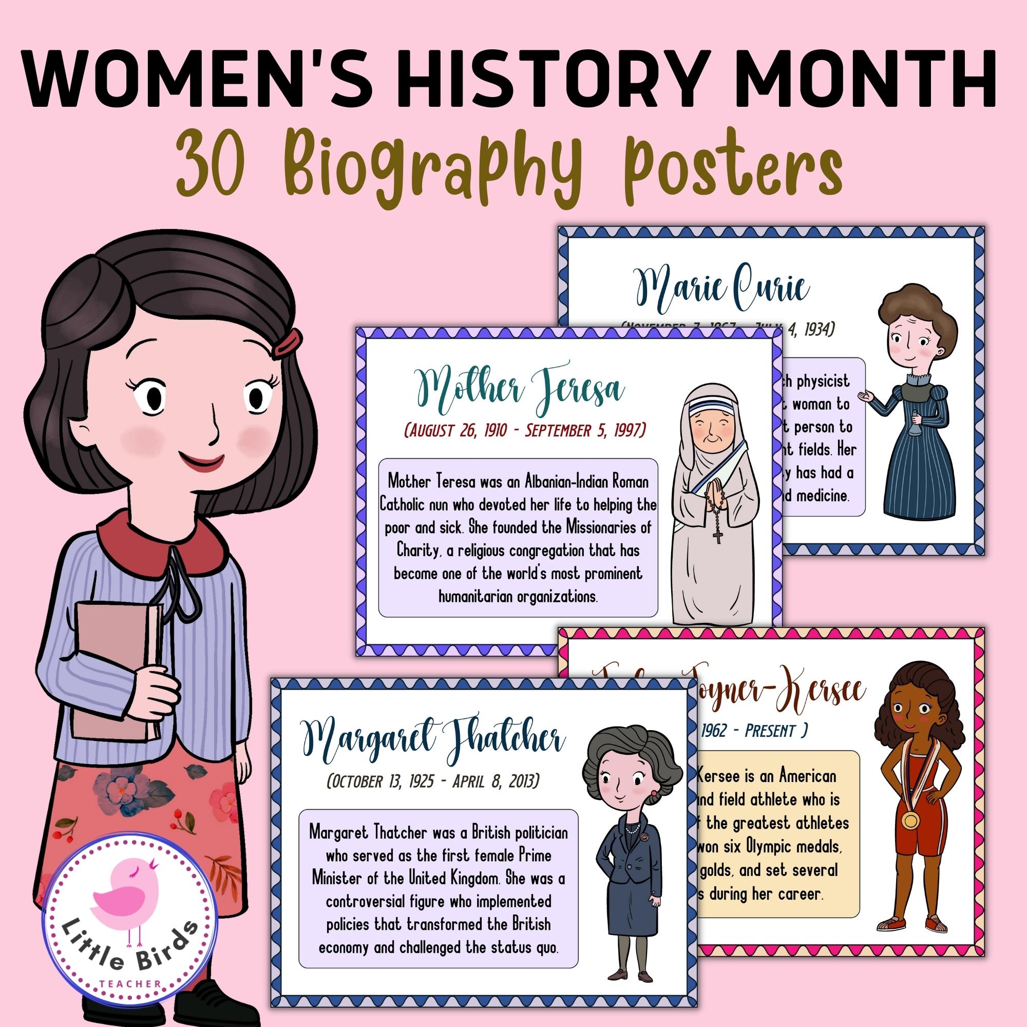 Women's History Month Biography Posters March Bulletin Board Ideas