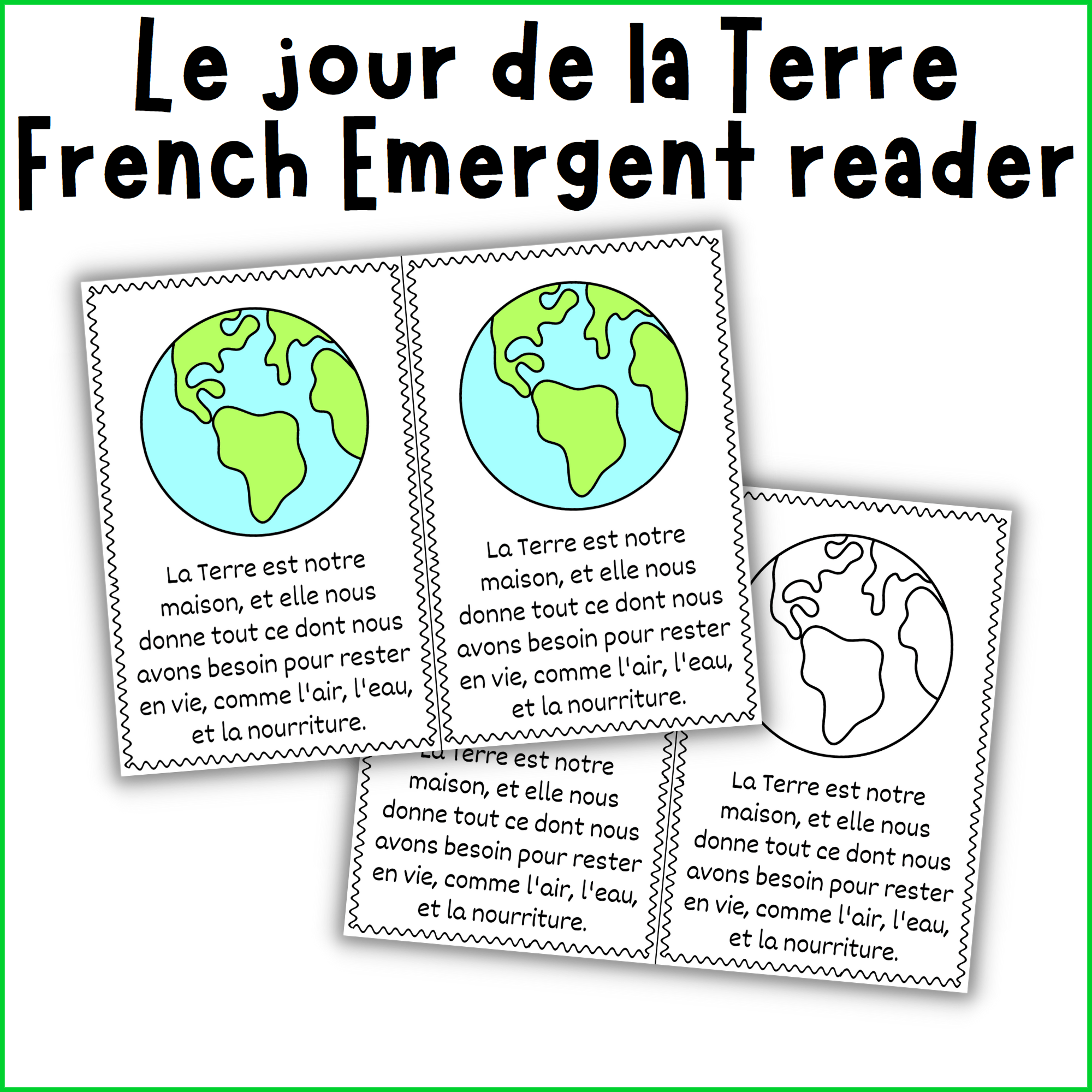 French Earth Day Emergent Reader Made By Teachers