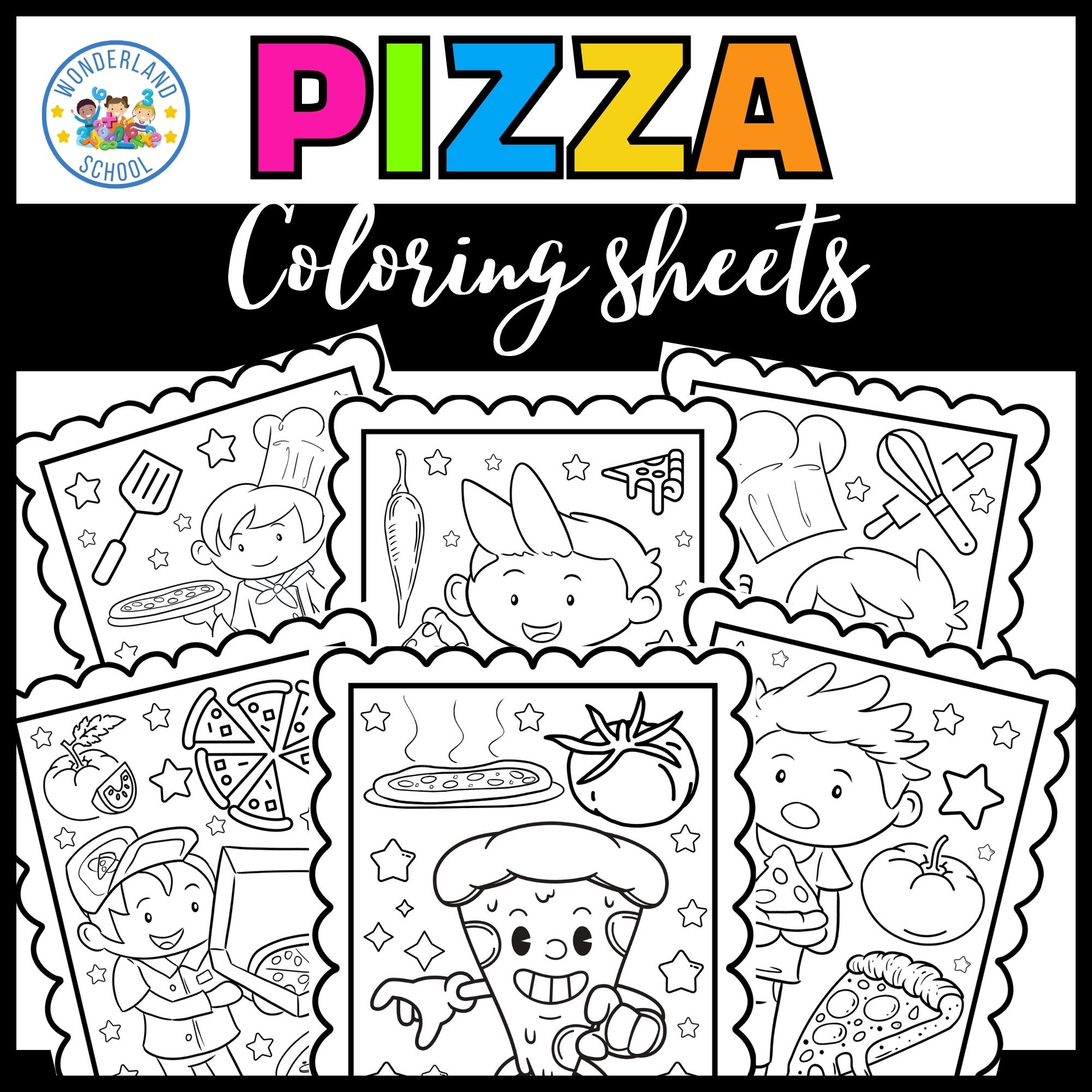 Printable Pizza Coloring Pages For Kids Easy Pizza Coloring Sheets