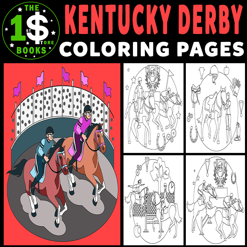 Kentucky Derby Coloring Page 02 May Holiday Coloring Sheet Made By