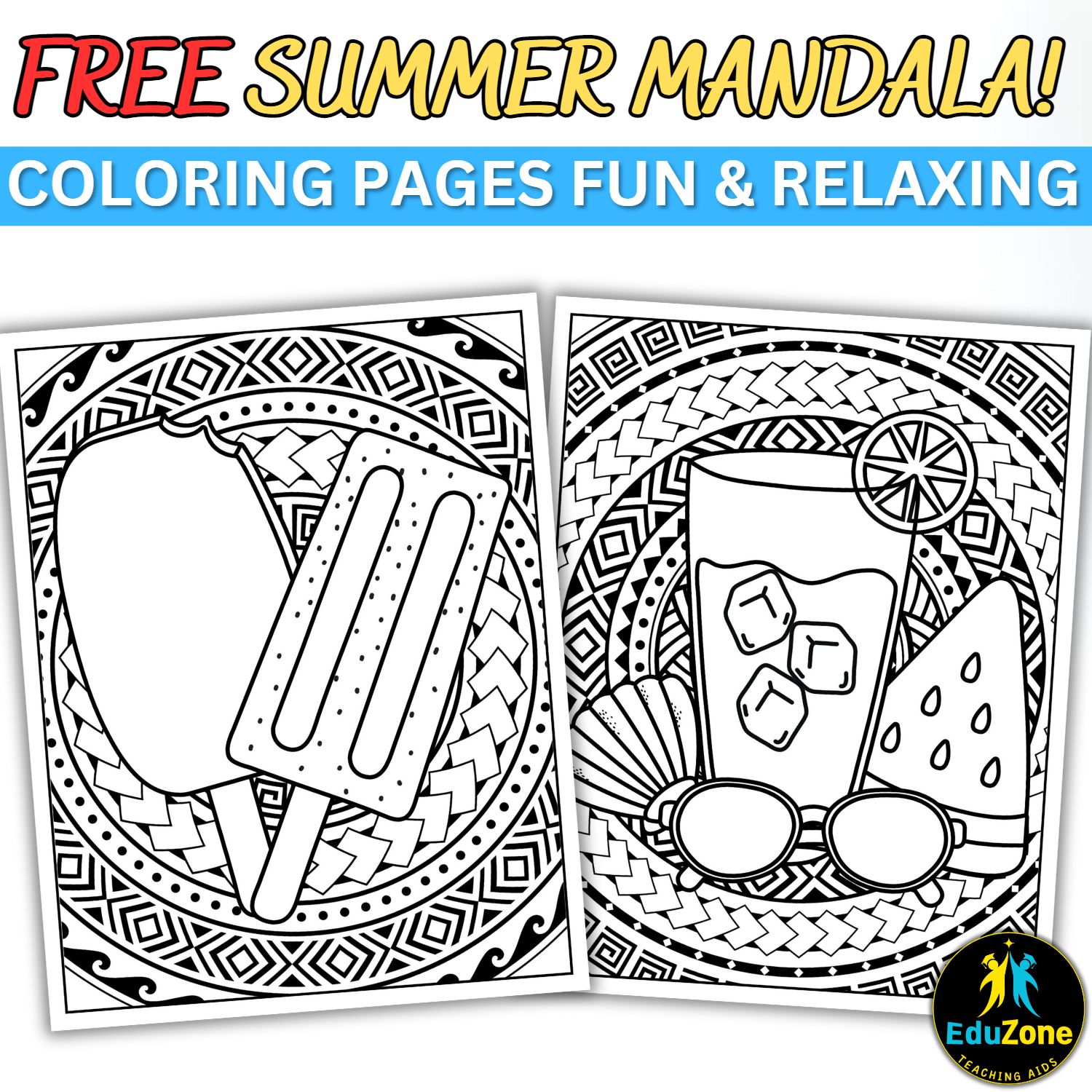 Free Summer Mandala Coloring Pages Relaxing & Printable Summer Fun