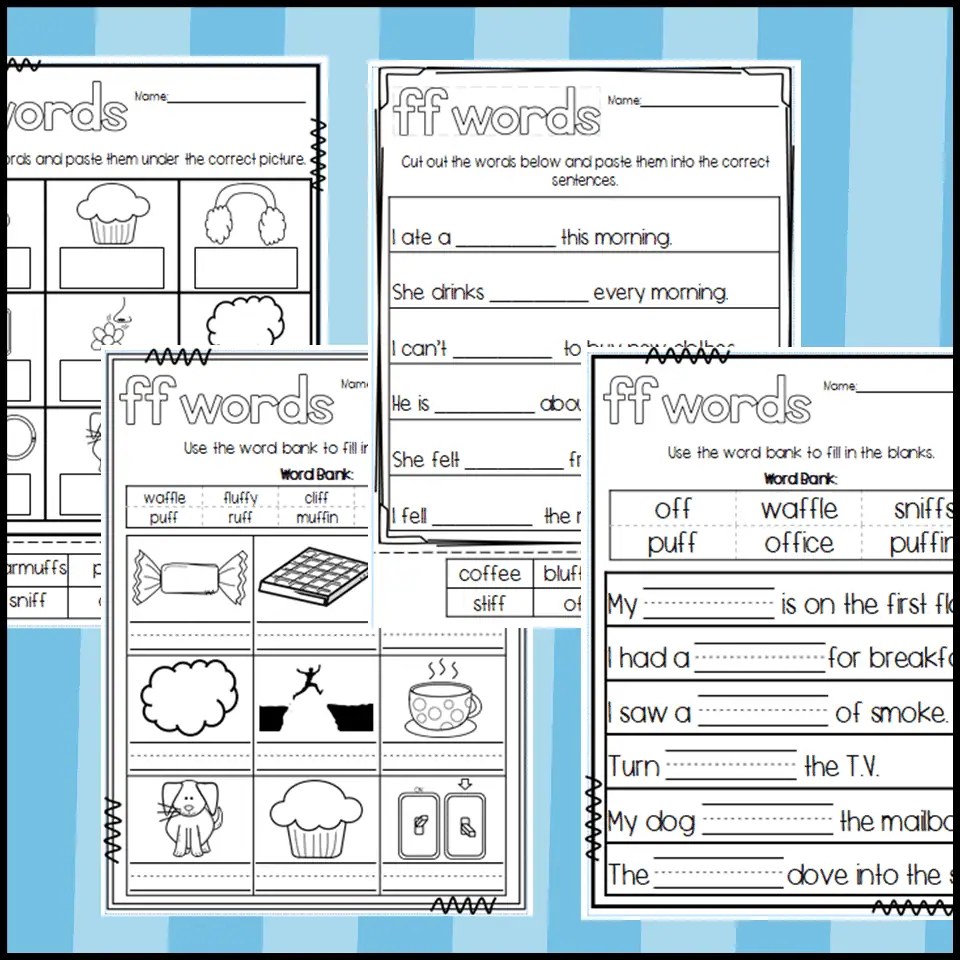 Double Consonant FF Words Worksheets | Made By Teachers