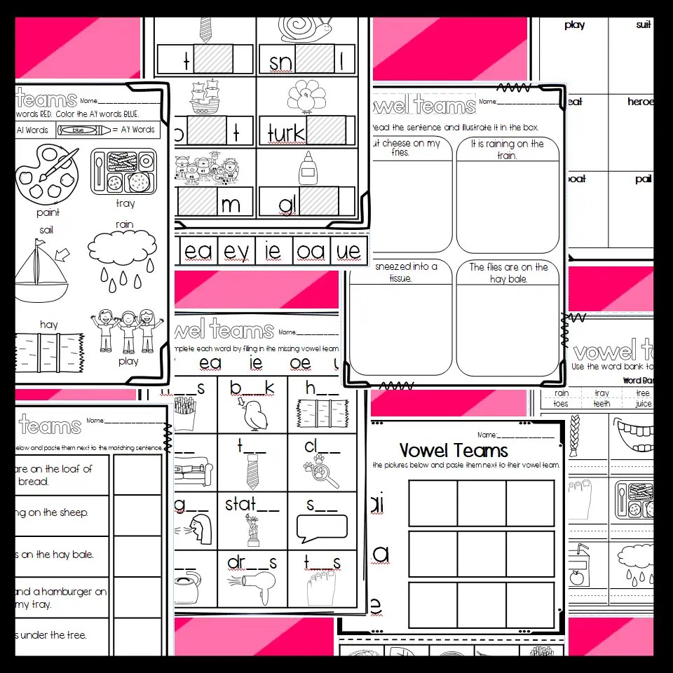 Vowel Teams Worksheets: Sorts, Cloze Sentences, and more | Made By Teachers