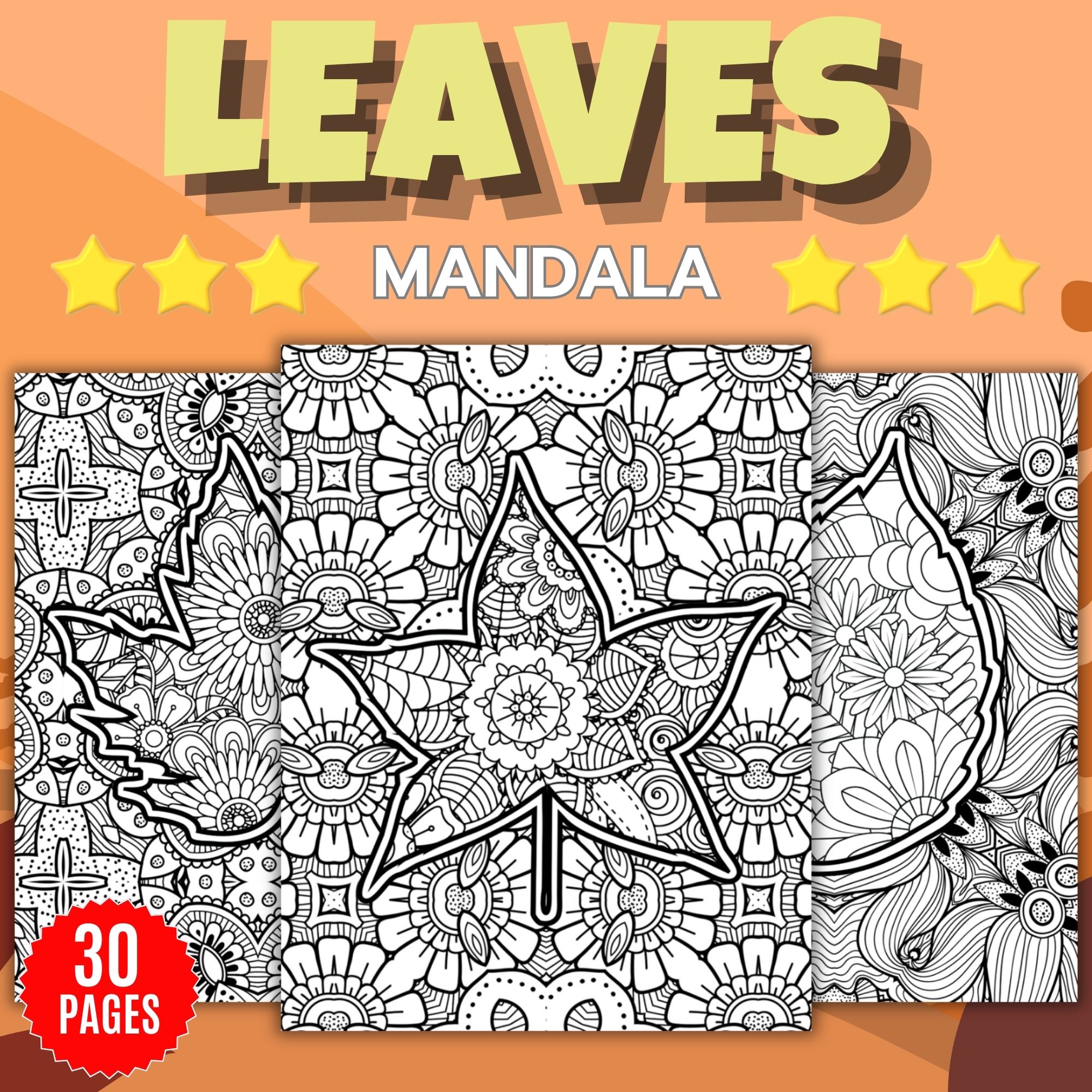 Printable Autumn Fall Leaves Mandala Coloring Pages Fun September