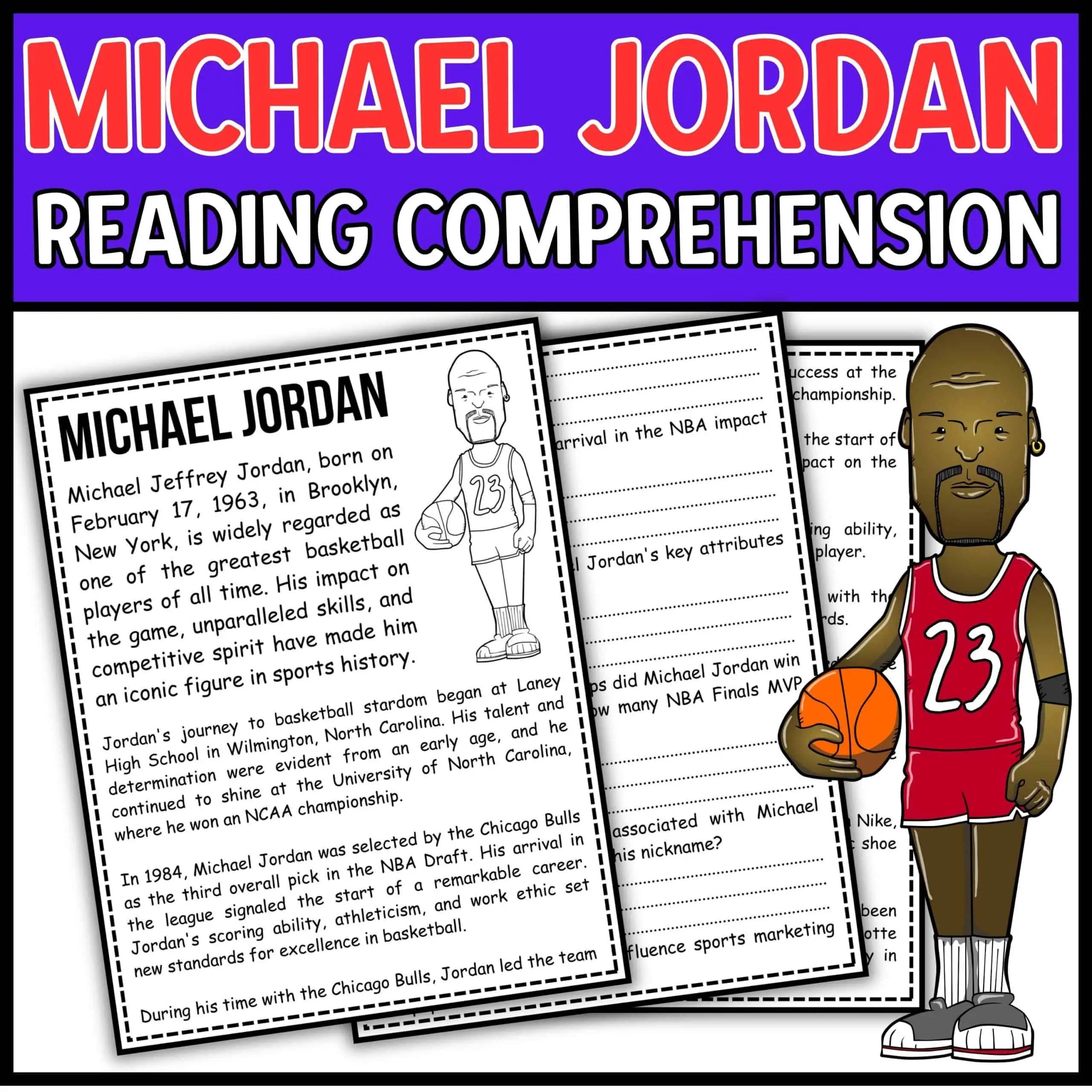 Michael Jordan Reading Comprehension Passage and Questions Made By