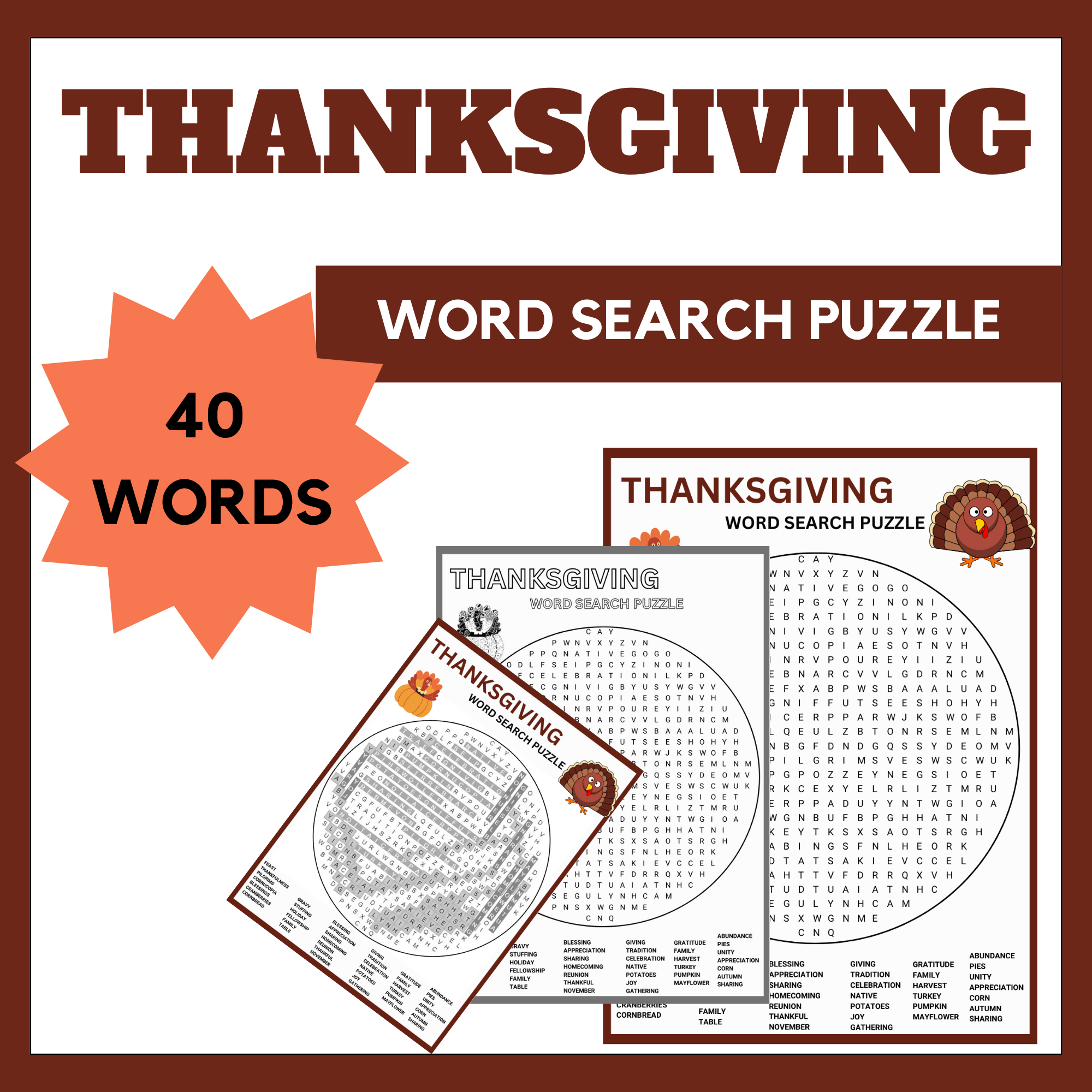 Thanksgiving Day Word Search Puzzle | Made By Teachers
