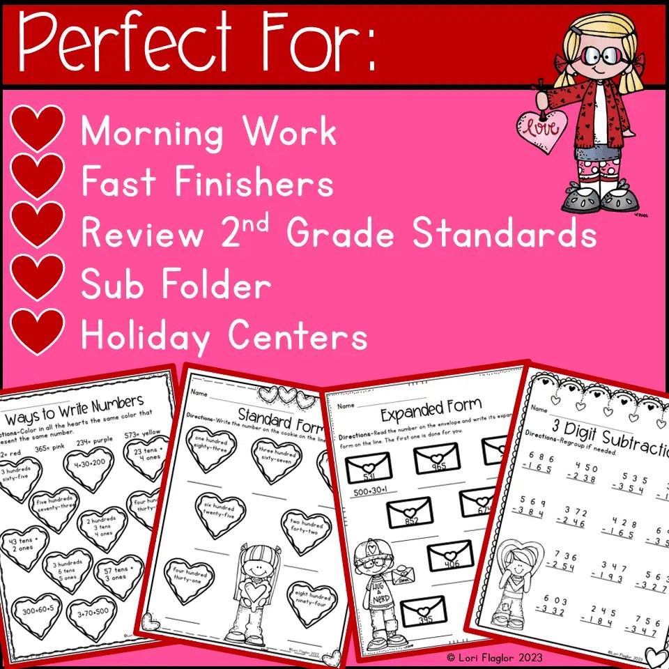 Valentine's Day Math 2nd Grade Printables | Made By Teachers