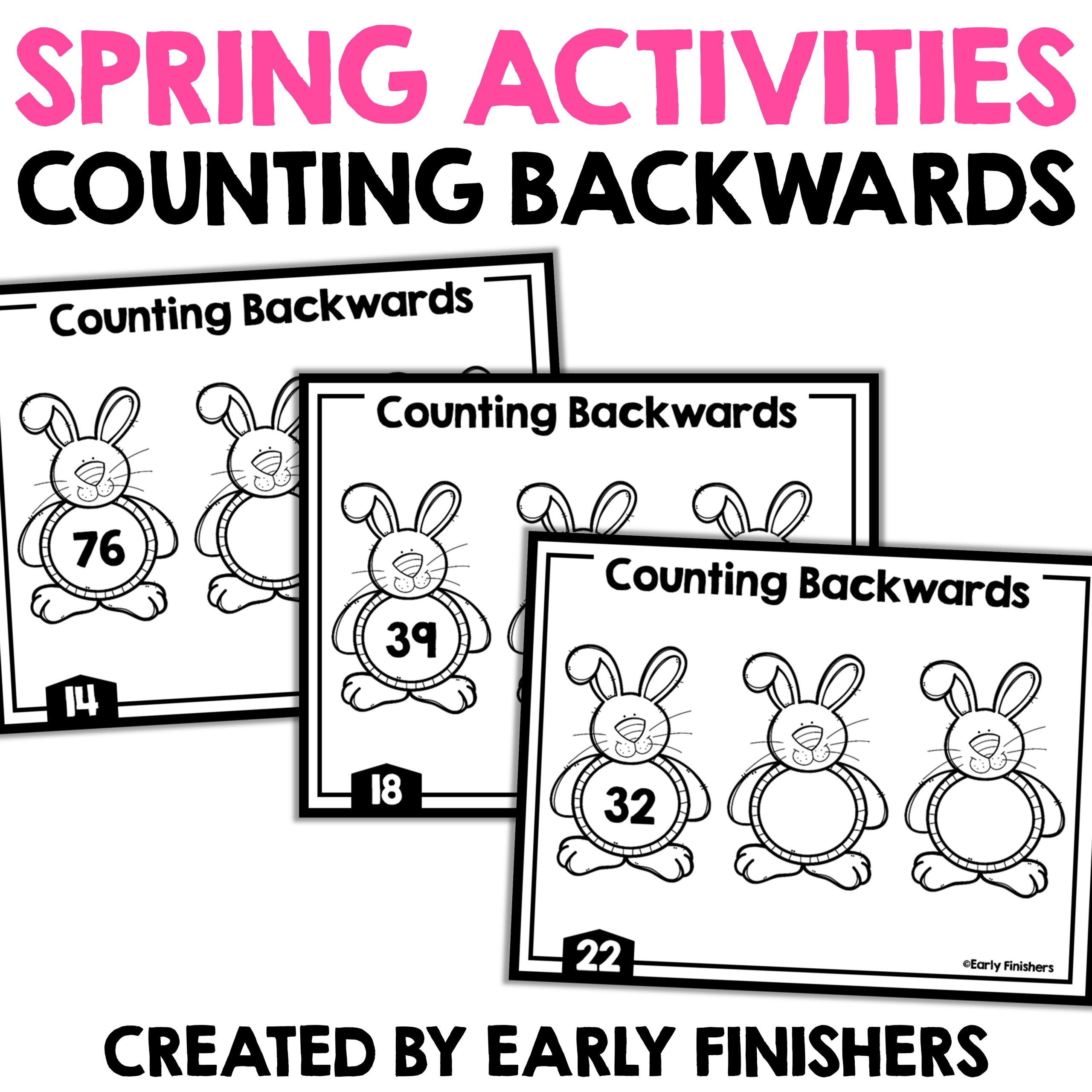 Counting Backwards Numbers to 100 Math Centers Task Cards Spring Activities Made By Teachers
