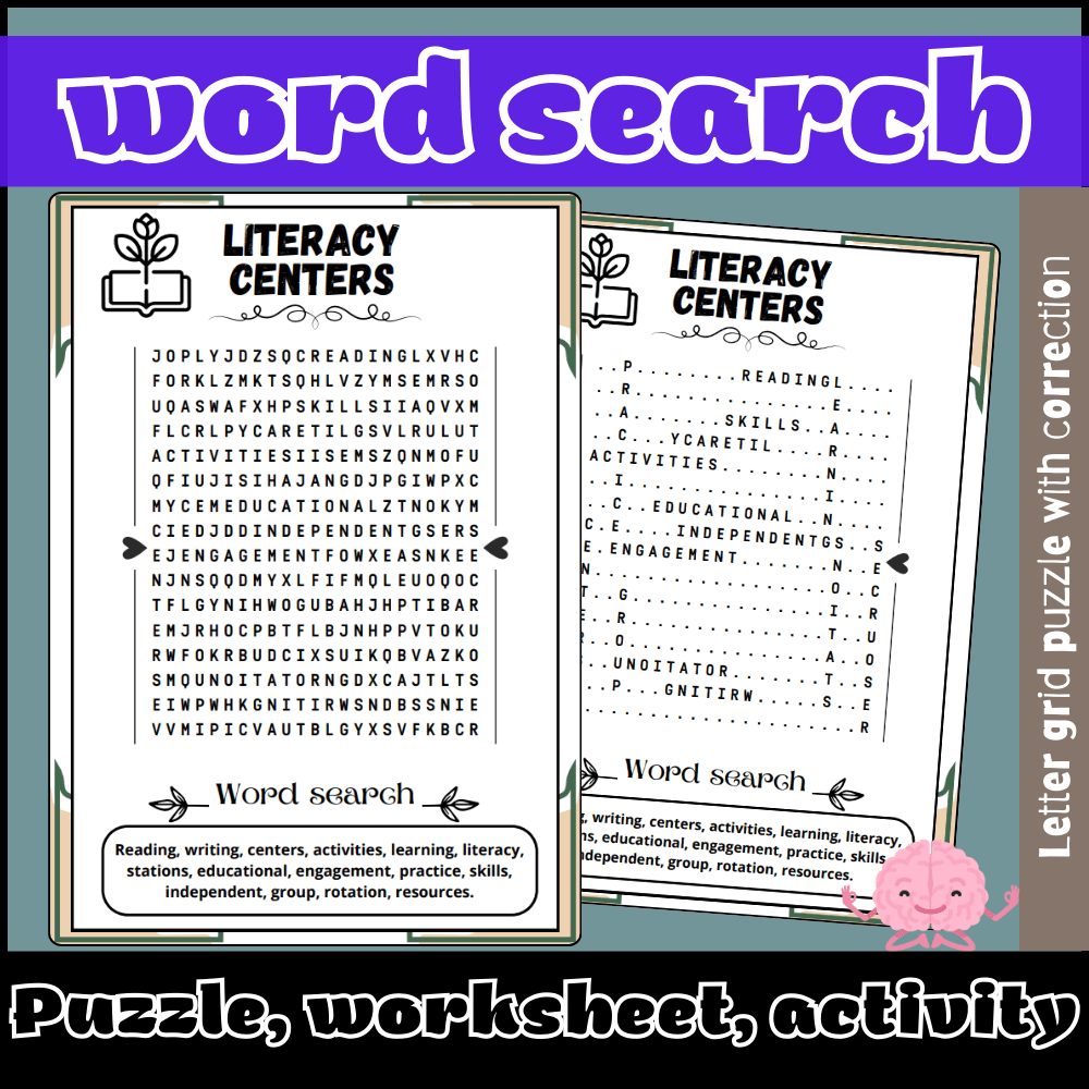 Literacy Centers : Word search puzzle worksheet activity | Made By Teachers