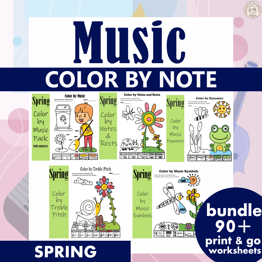 Spring Music Coloring Sheets Bundle Made By Teachers