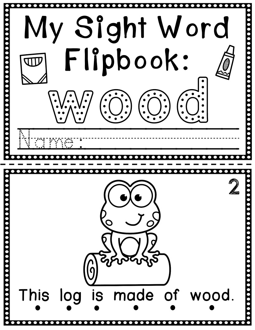 Sight Word Flip Book (Flipbook) WOOD Made By Teachers