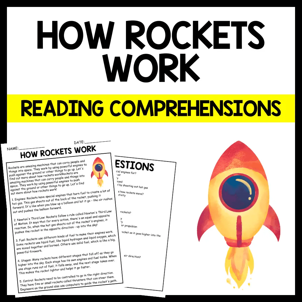 "HOW ROCKETS WORK" Space Day Reading Comprehension | Made By Teachers