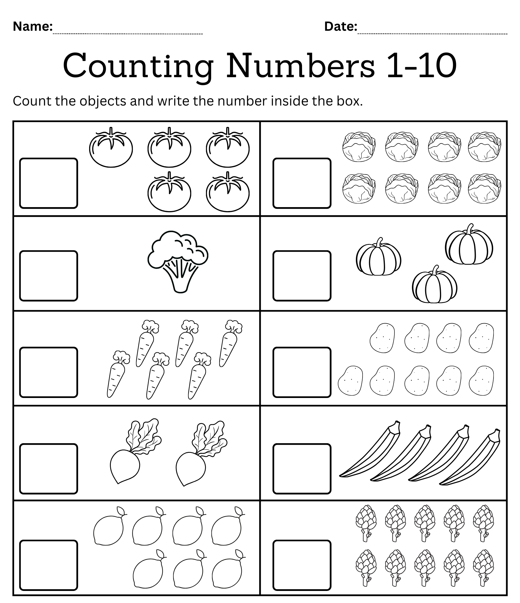 kindergarten math counting objects worksheets 110 black and white