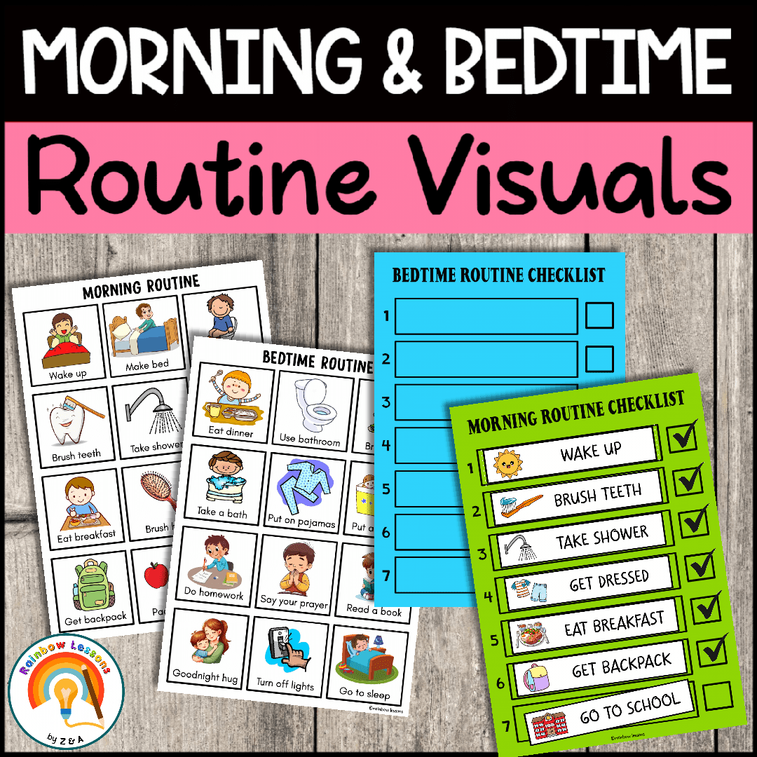 Morning Routine Checklist | Bedtime Routine Visual Schedule | Home