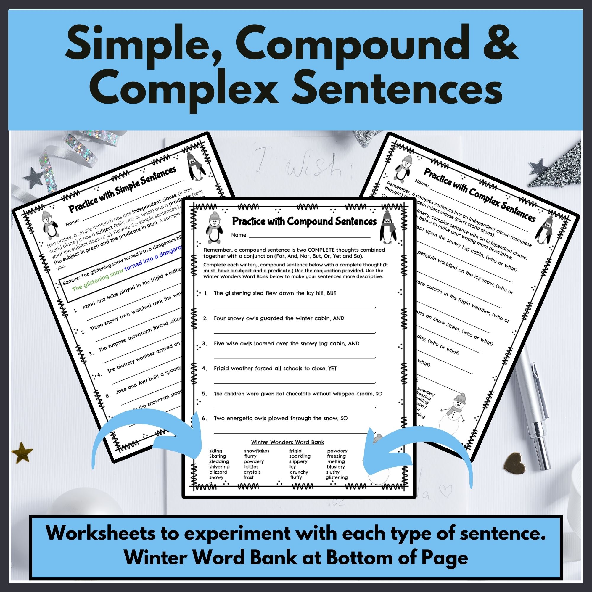 Compound Complex Worksheets Simple Complex Sentence PDF Sentence
