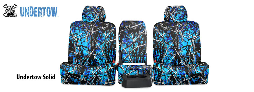 Undertow® Blue Camo Seat Covers Black and Blue Seat Covers
