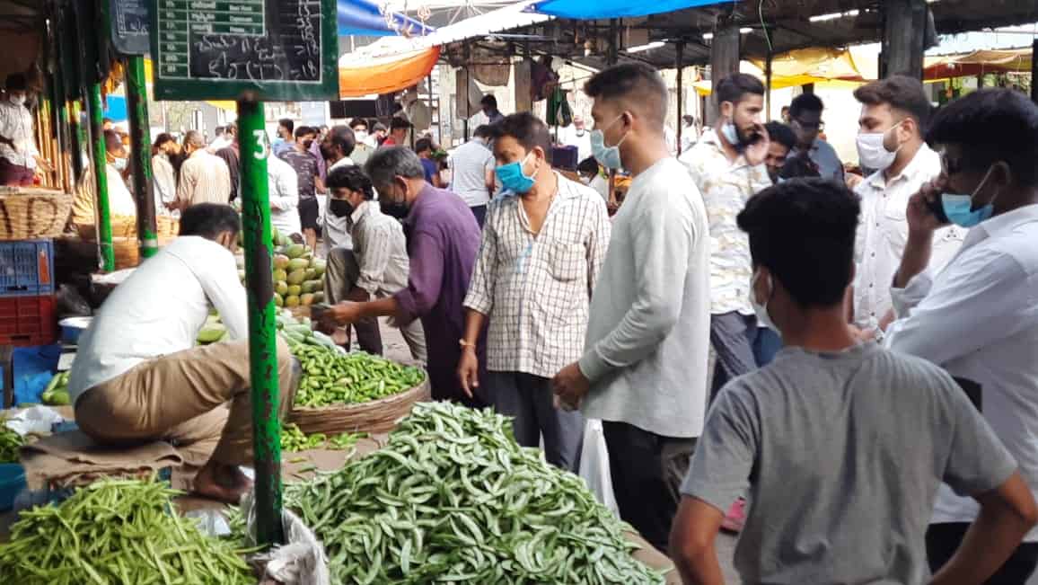 First day of lockdown in Telangana People buy essentials during