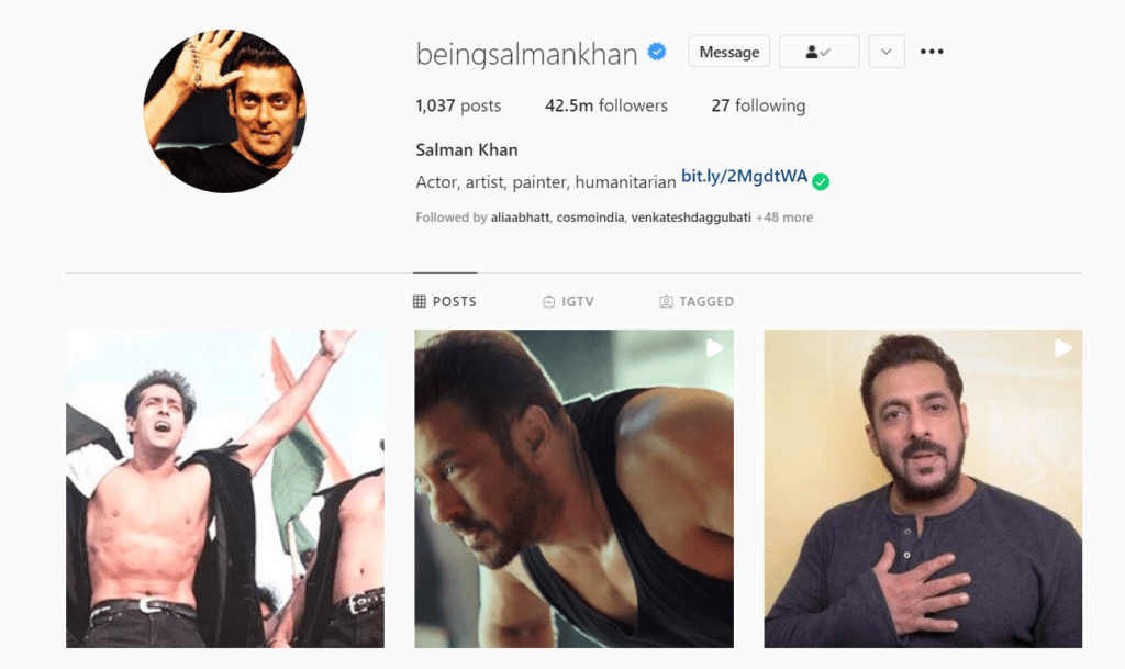 42 million Insta followers and Salman Khan follows only 27, who are they?