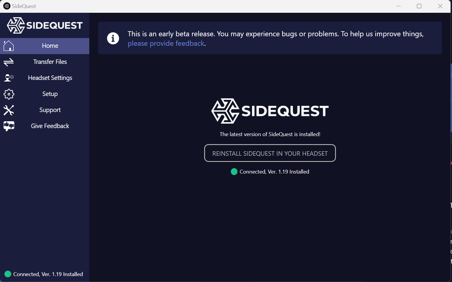 SideQuest Community Post Desktop App not showing what its meant to